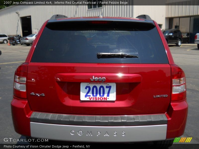 Inferno Red Crystal Pearlcoat / Pastel Pebble Beige 2007 Jeep Compass Limited 4x4