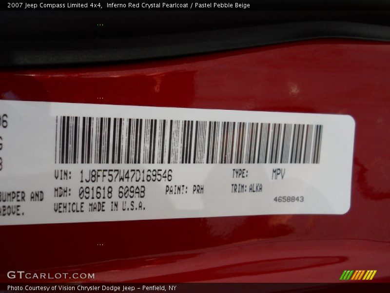 Inferno Red Crystal Pearlcoat / Pastel Pebble Beige 2007 Jeep Compass Limited 4x4
