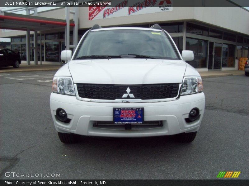 White Pearl / Medium Brown 2011 Mitsubishi Endeavor LS