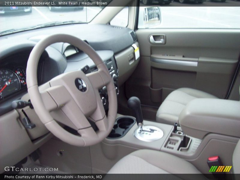 White Pearl / Medium Brown 2011 Mitsubishi Endeavor LS