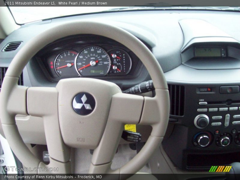 White Pearl / Medium Brown 2011 Mitsubishi Endeavor LS