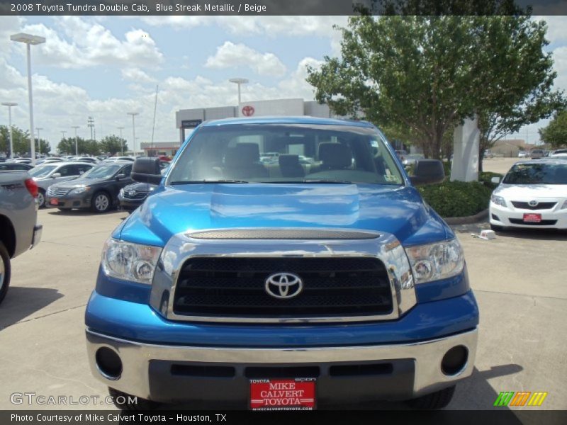 Blue Streak Metallic / Beige 2008 Toyota Tundra Double Cab