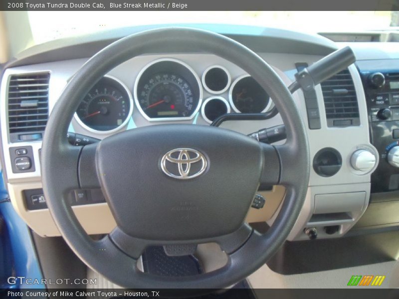 Blue Streak Metallic / Beige 2008 Toyota Tundra Double Cab