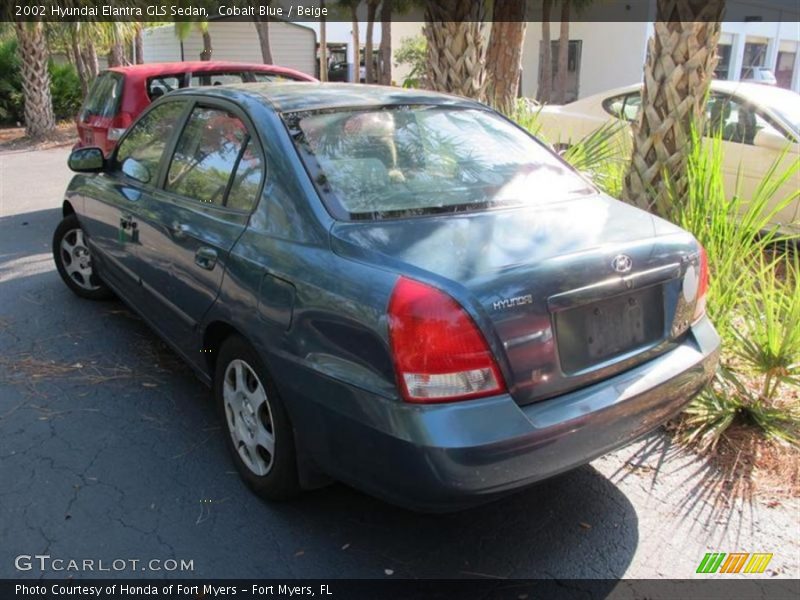 Cobalt Blue / Beige 2002 Hyundai Elantra GLS Sedan