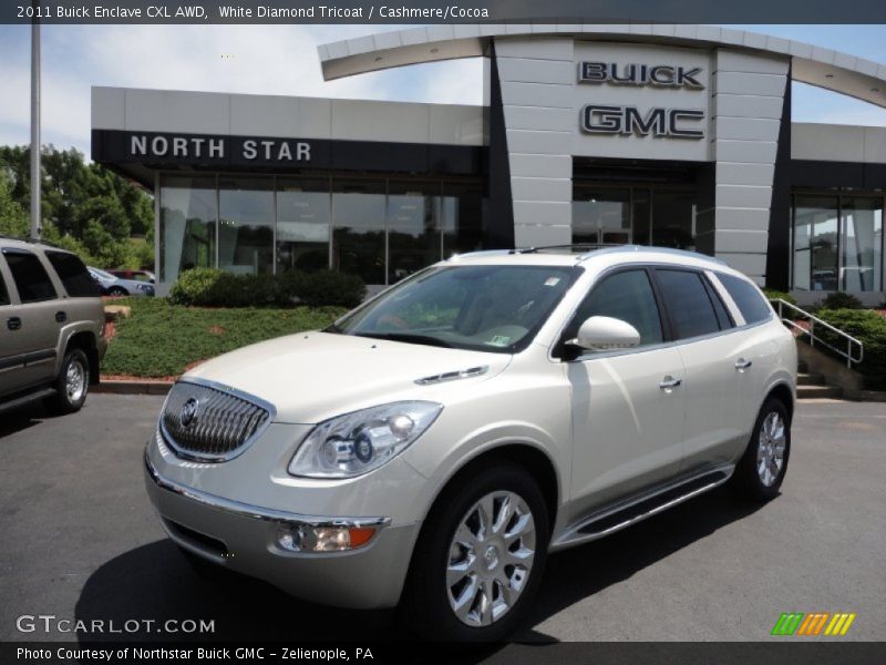 White Diamond Tricoat / Cashmere/Cocoa 2011 Buick Enclave CXL AWD