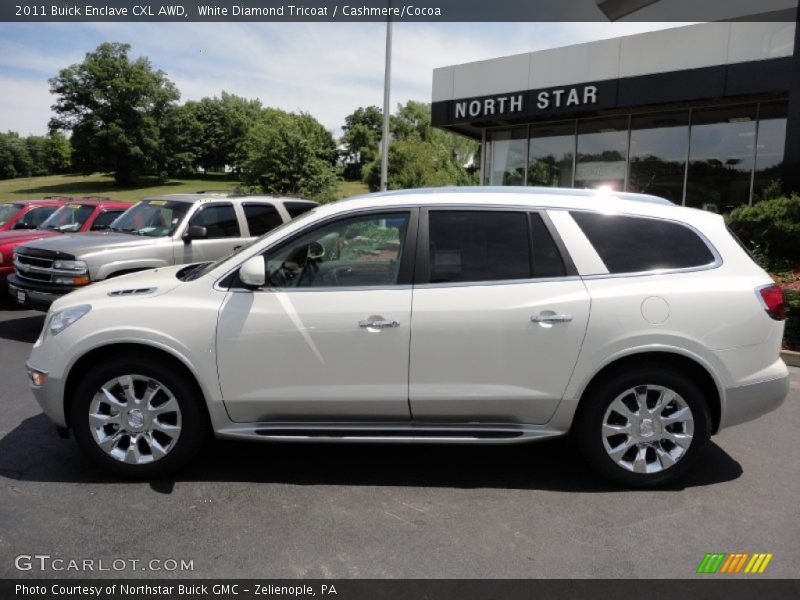 White Diamond Tricoat / Cashmere/Cocoa 2011 Buick Enclave CXL AWD