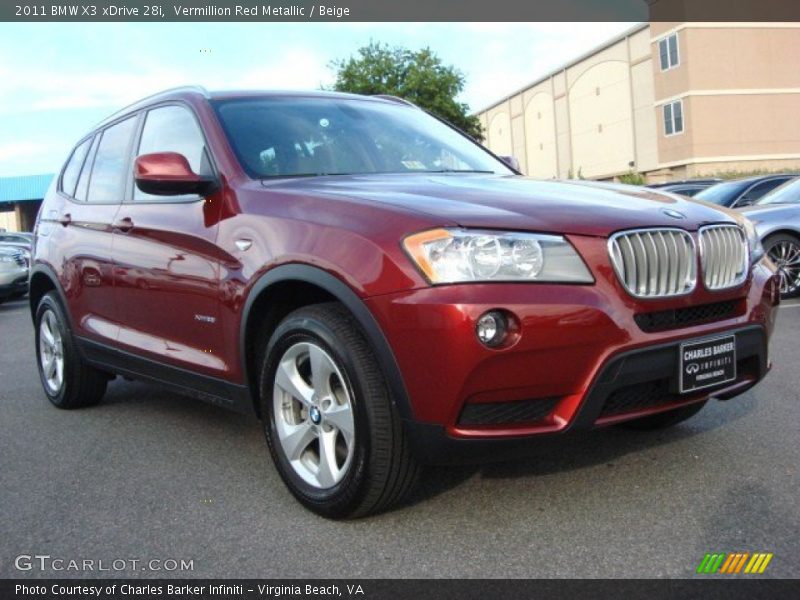 Vermillion Red Metallic / Beige 2011 BMW X3 xDrive 28i