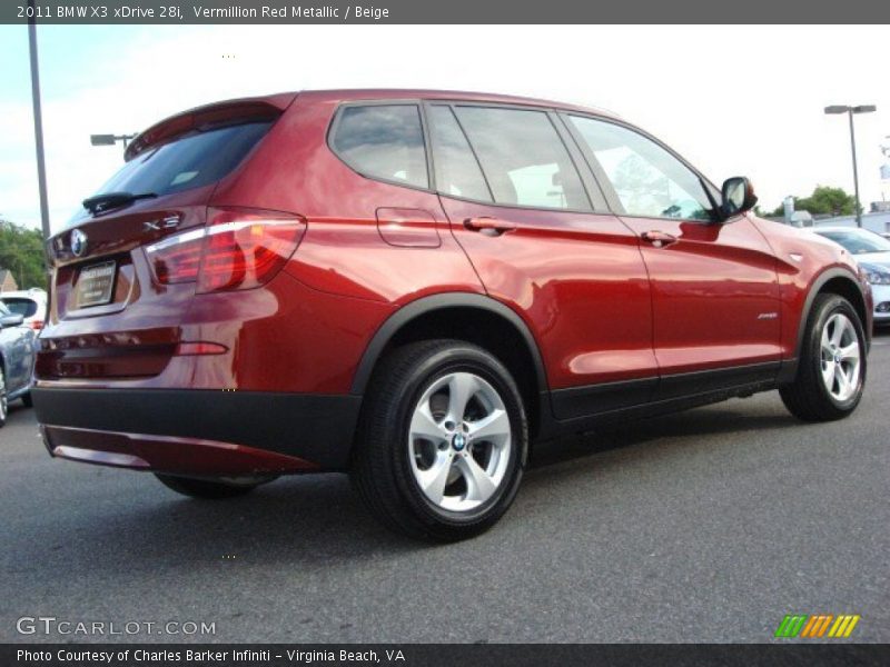 Vermillion Red Metallic / Beige 2011 BMW X3 xDrive 28i