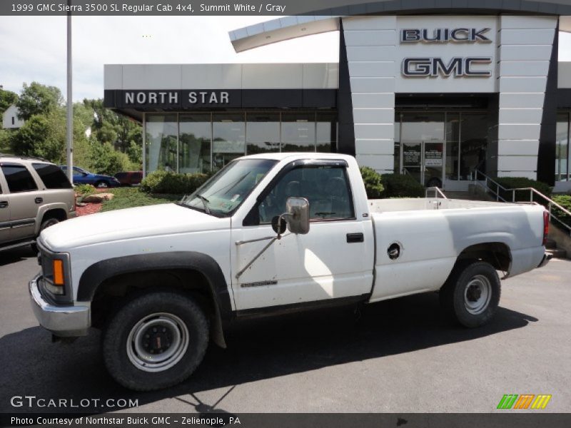 Summit White / Gray 1999 GMC Sierra 3500 SL Regular Cab 4x4