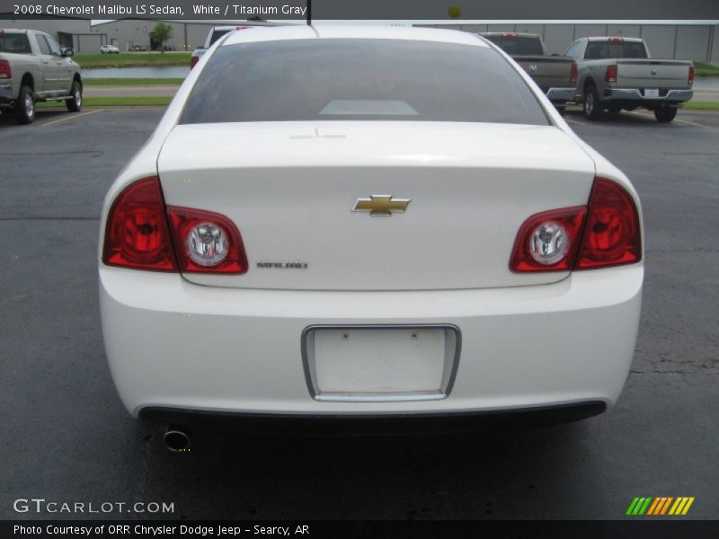 White / Titanium Gray 2008 Chevrolet Malibu LS Sedan