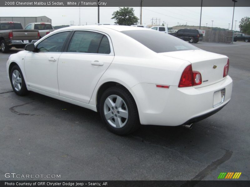 White / Titanium Gray 2008 Chevrolet Malibu LS Sedan