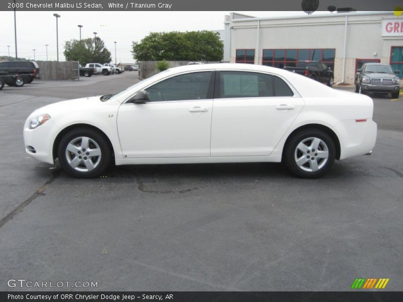White / Titanium Gray 2008 Chevrolet Malibu LS Sedan