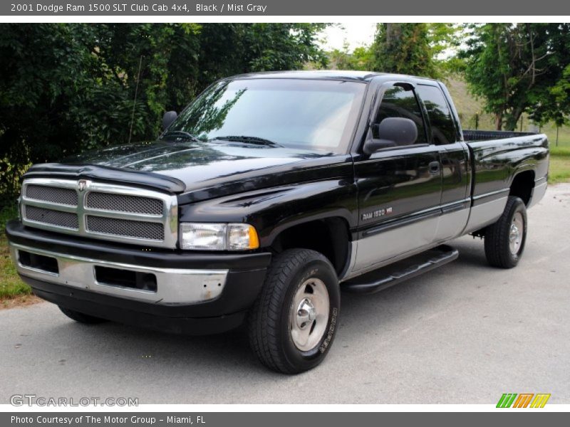 Black / Mist Gray 2001 Dodge Ram 1500 SLT Club Cab 4x4