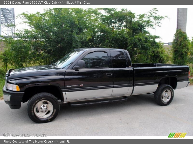 Black / Mist Gray 2001 Dodge Ram 1500 SLT Club Cab 4x4