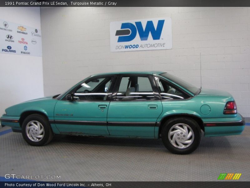 Turqouise Metallic / Gray 1991 Pontiac Grand Prix LE Sedan