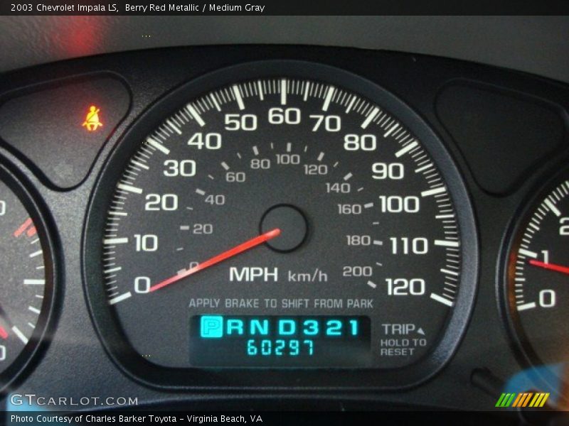 Berry Red Metallic / Medium Gray 2003 Chevrolet Impala LS