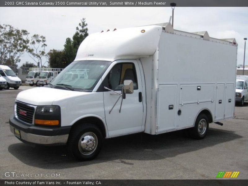 Summit White / Medium Pewter 2003 GMC Savana Cutaway 3500 Commercial Utility Van