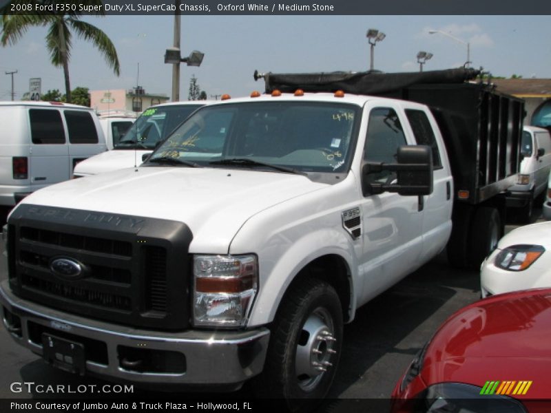 Oxford White / Medium Stone 2008 Ford F350 Super Duty XL SuperCab Chassis