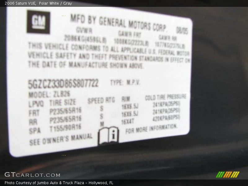 Polar White / Gray 2006 Saturn VUE