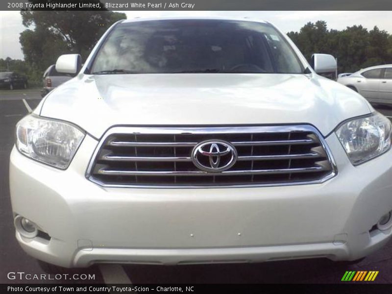 Blizzard White Pearl / Ash Gray 2008 Toyota Highlander Limited
