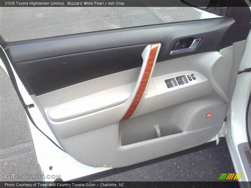 Blizzard White Pearl / Ash Gray 2008 Toyota Highlander Limited