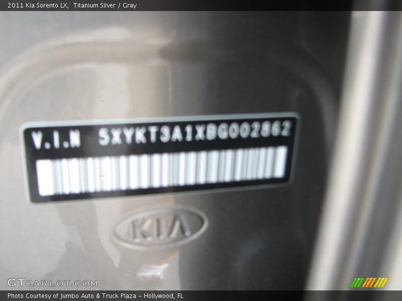 Titanium Silver / Gray 2011 Kia Sorento LX