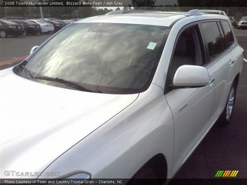 Blizzard White Pearl / Ash Gray 2008 Toyota Highlander Limited