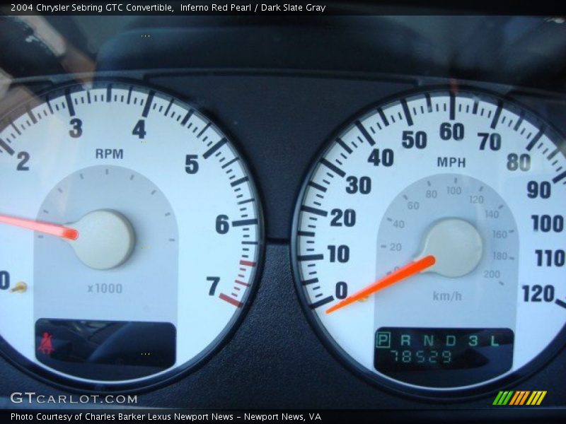 Inferno Red Pearl / Dark Slate Gray 2004 Chrysler Sebring GTC Convertible