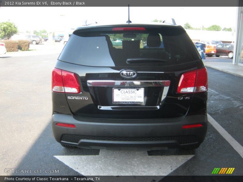 Ebony Black / Black 2012 Kia Sorento EX V6