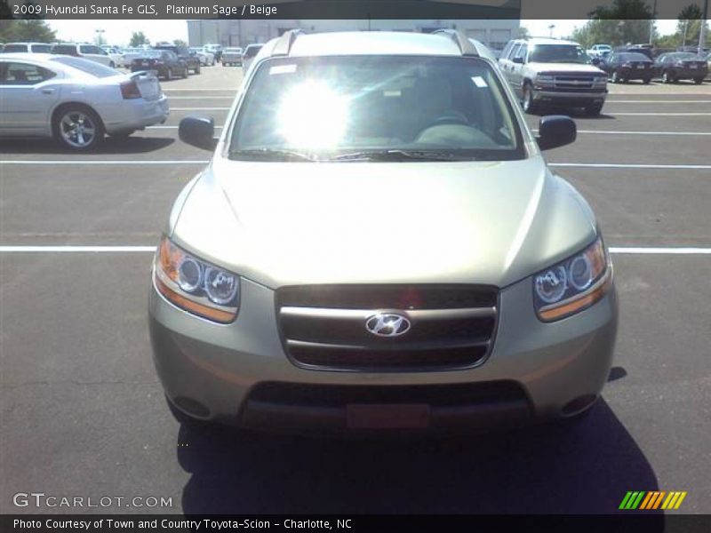 Platinum Sage / Beige 2009 Hyundai Santa Fe GLS
