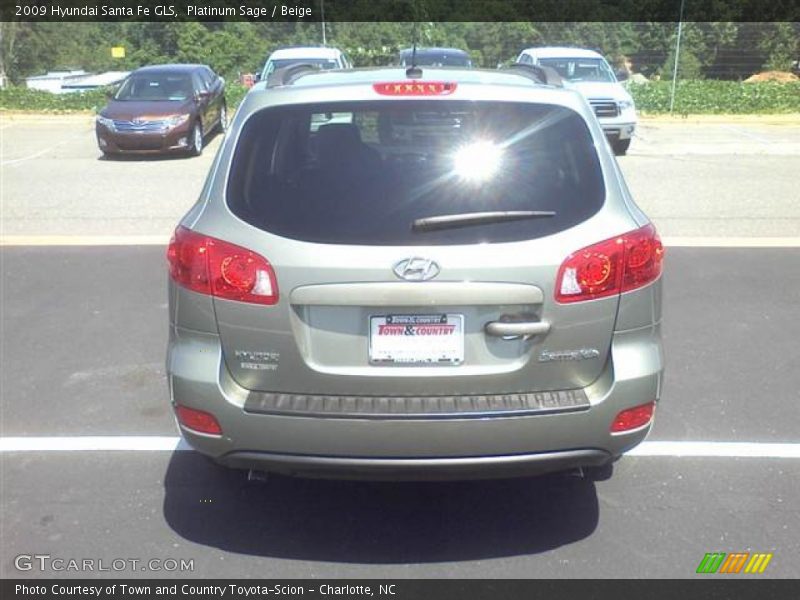 Platinum Sage / Beige 2009 Hyundai Santa Fe GLS