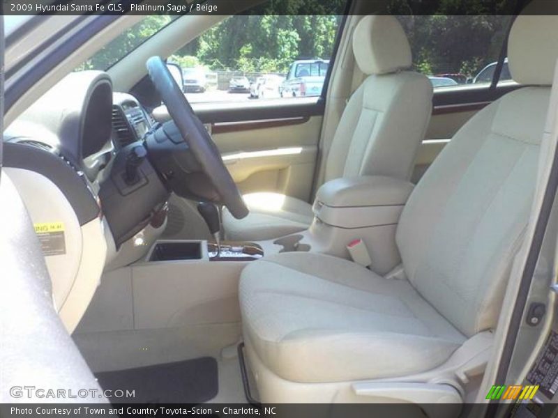 Platinum Sage / Beige 2009 Hyundai Santa Fe GLS