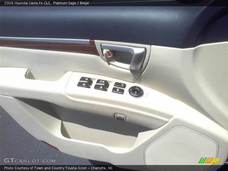 Platinum Sage / Beige 2009 Hyundai Santa Fe GLS