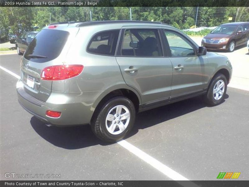 Platinum Sage / Beige 2009 Hyundai Santa Fe GLS
