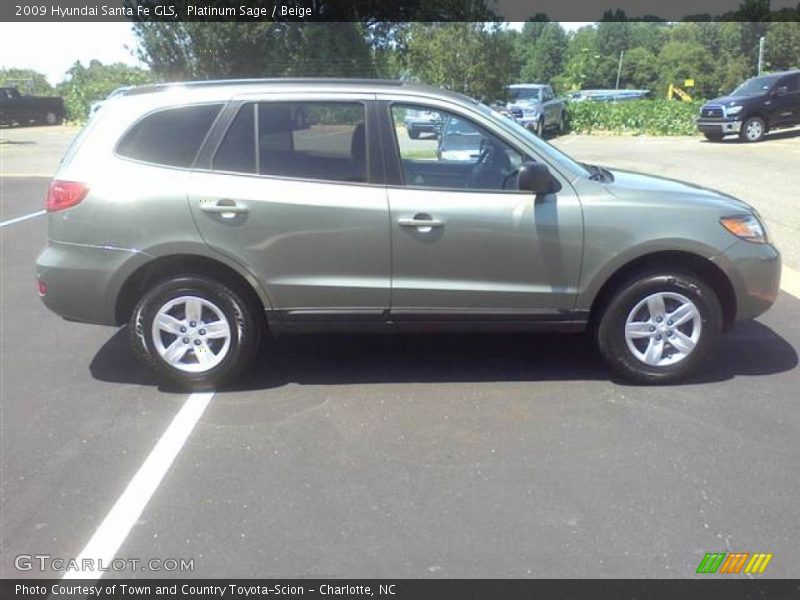 Platinum Sage / Beige 2009 Hyundai Santa Fe GLS