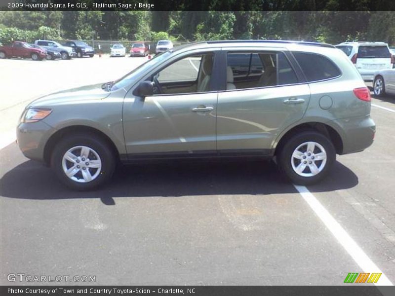 Platinum Sage / Beige 2009 Hyundai Santa Fe GLS