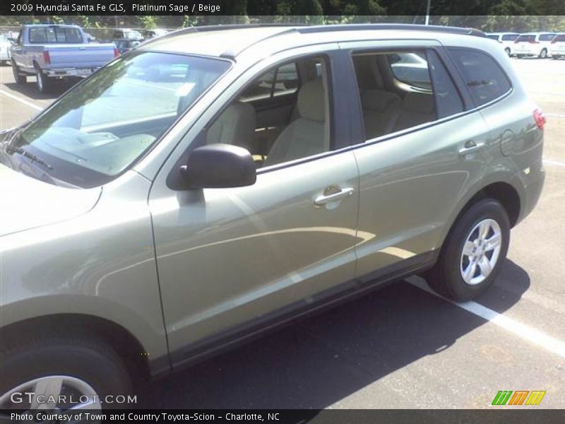 Platinum Sage / Beige 2009 Hyundai Santa Fe GLS