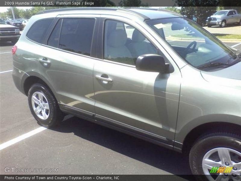 Platinum Sage / Beige 2009 Hyundai Santa Fe GLS