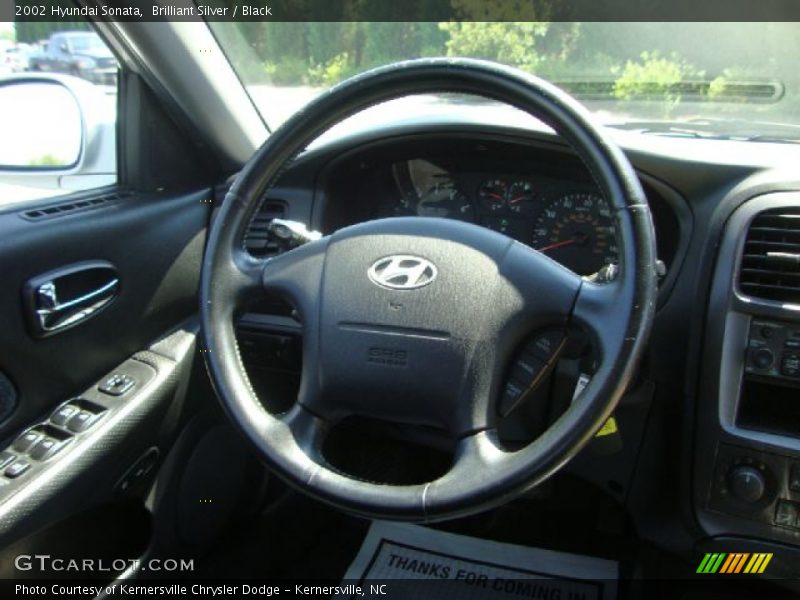 Brilliant Silver / Black 2002 Hyundai Sonata