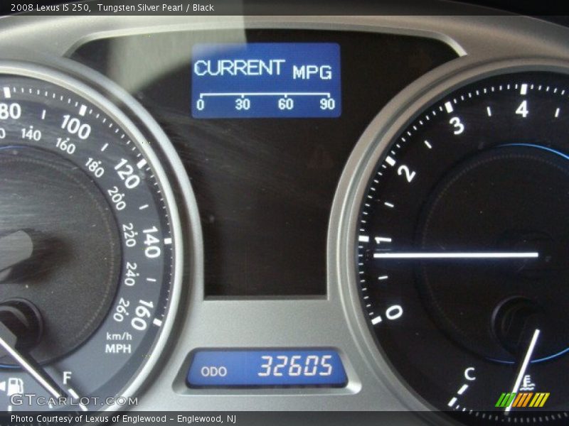 Tungsten Silver Pearl / Black 2008 Lexus IS 250