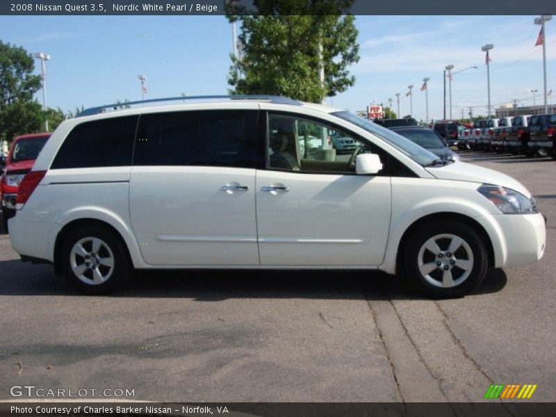 Nordic White Pearl / Beige 2008 Nissan Quest 3.5