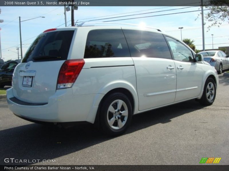 Nordic White Pearl / Beige 2008 Nissan Quest 3.5