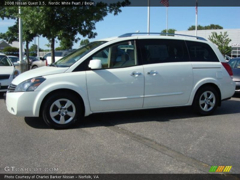 Nordic White Pearl / Beige 2008 Nissan Quest 3.5