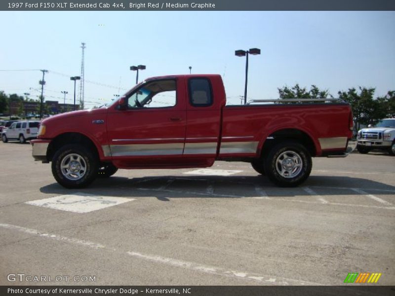 Bright Red / Medium Graphite 1997 Ford F150 XLT Extended Cab 4x4