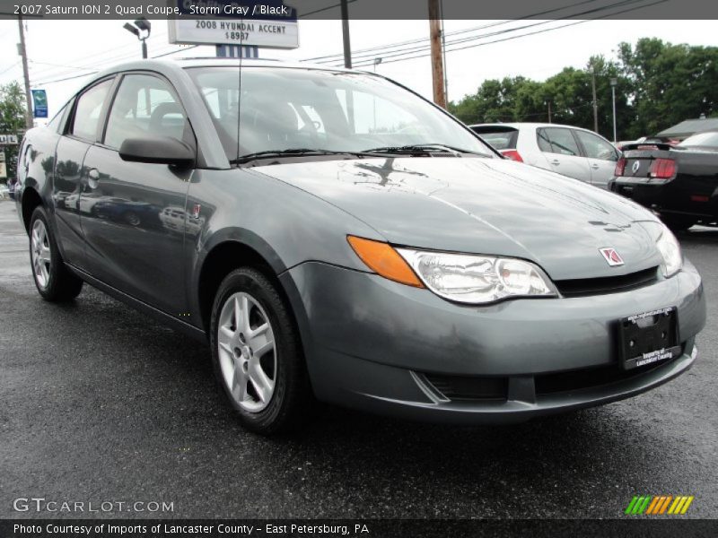 Storm Gray / Black 2007 Saturn ION 2 Quad Coupe