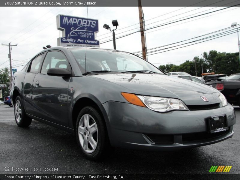 Storm Gray / Black 2007 Saturn ION 2 Quad Coupe
