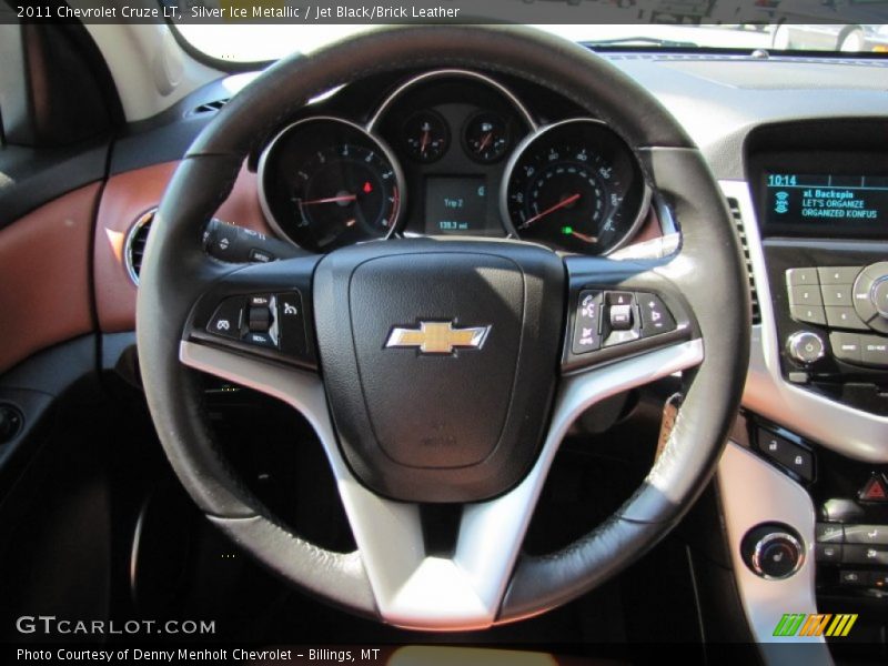 Silver Ice Metallic / Jet Black/Brick Leather 2011 Chevrolet Cruze LT
