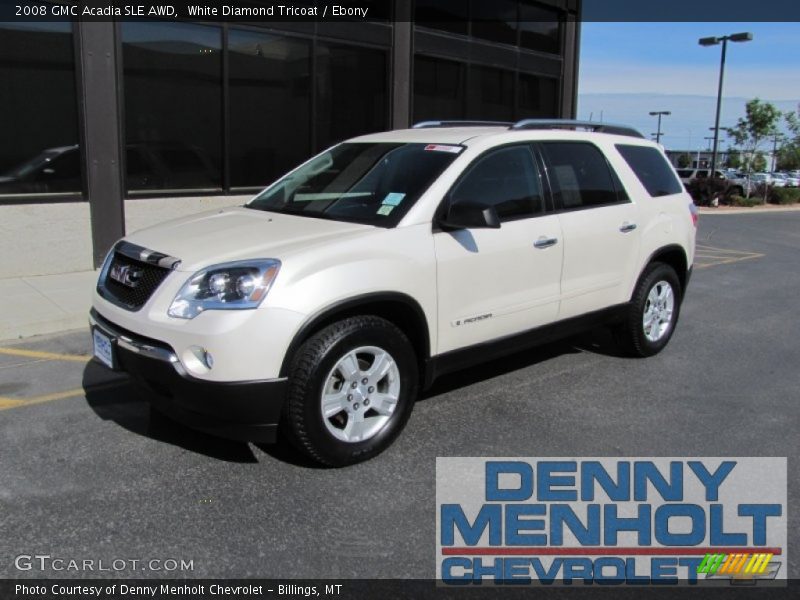 White Diamond Tricoat / Ebony 2008 GMC Acadia SLE AWD