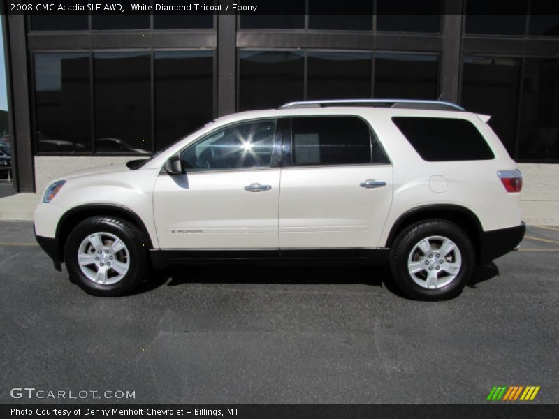 White Diamond Tricoat / Ebony 2008 GMC Acadia SLE AWD