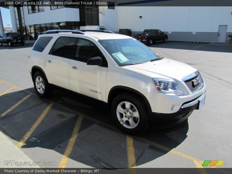 White Diamond Tricoat / Ebony 2008 GMC Acadia SLE AWD